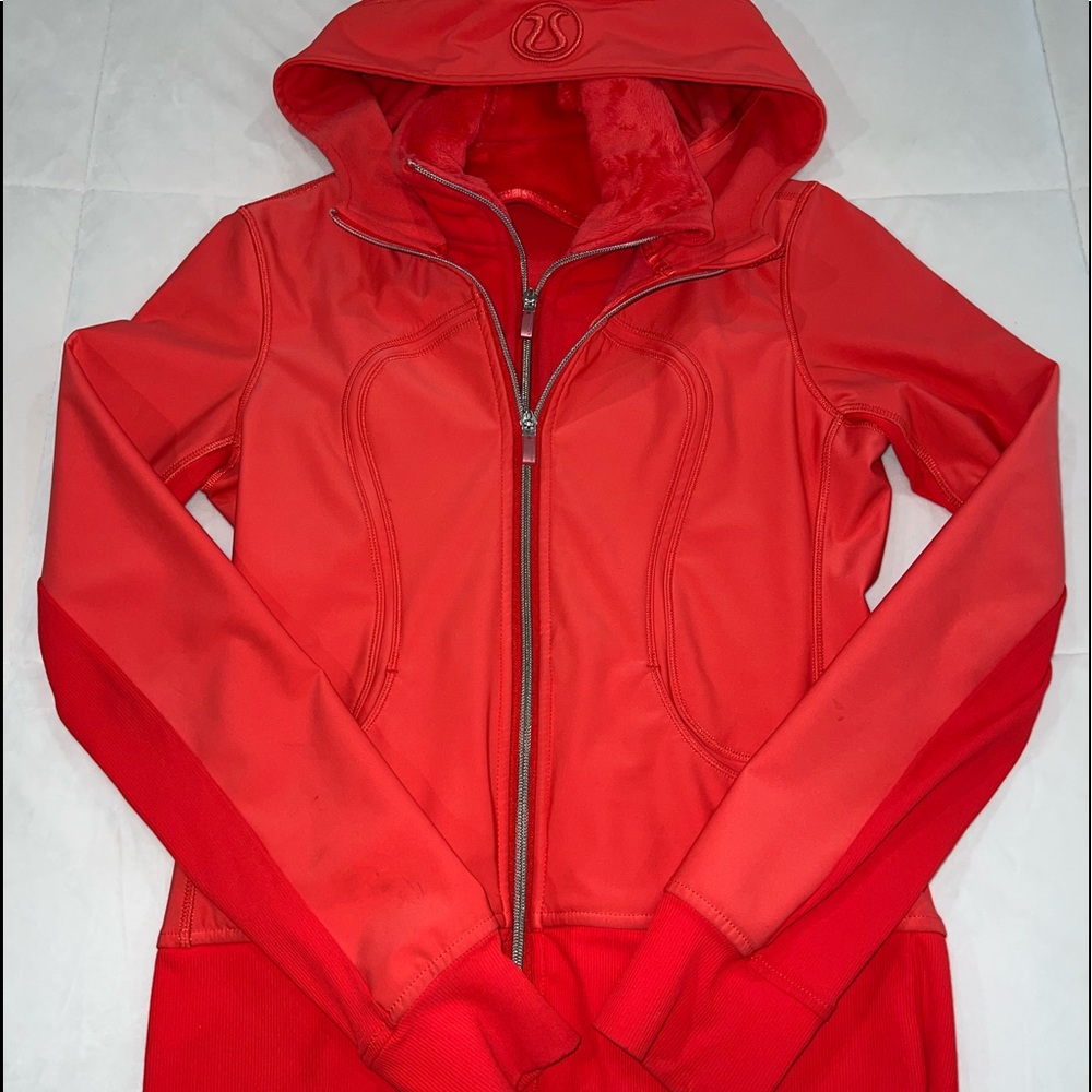 lululemon athletica Red Hooded Full-Zip Jacket